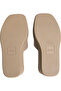 Women's Canvas Beige Platform Heeled Sandals - 6