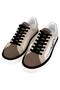 Men's vegan leather white sneakers - japanese in red design