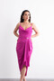 Strappy Collar, Sparkling, Brooch Detailed, Slit, Stylish Evening Dress - 3