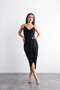 Strappy Collar, Sparkling, Brooch Detailed, Slit, Stylish Evening Dress - 5