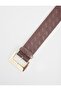 Brown Knitted Textured Belt - 2