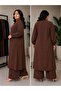 طقم ملابس إسلامية مقاس كبير من قطعتين، قماش الفراولة، تصميم مريح، بنطلون بخصر مطاطي، طقم تونيك - 6