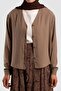 Tencel V-Neck Buttoned Jacket Mink - 6