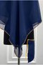 Square Navy Blue Chiffon Groom Shoulder Cover, Gold Glitter Edge, Groomsmen Bridesmaid Henna Soldier Shawl Veil - 3