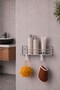 Bathroom Organizer Set 4 Pieces Adhesive Shampoo Holder Toilet Paper Holder Towel Holder Hanger Tss-01 Chrome - 3