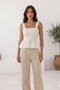 Women's White Strappy Square Neck Gipeli Crop Blouse with Flounce Detail, Lightly Textured New Season Summer Blouse - 3