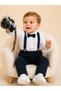 Baby Boy 100% Cotton 4 Piece Salopet Suit Wedding Birthday Party - 4