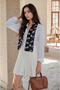 Shoe Basket Floral Patterned Double-Sided Silky Elegant Twilly Women's Scarf - 3