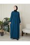 Shirred Robadan Buttoned Front Viscose Fabric Tesseture Clothing Mother Dress Prayer Dress - 5