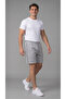 Men's Gray Color Shorts with Back Pockets, Side Piping and Zippered Front Pockets - 5