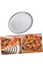 Stainless Steel Pizza Tray, Perforated Lahmacun and Pizza Pan, Oven Tray 36 cm Large Size - 4