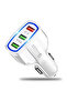 18W Fast Car Charger 3 USB Ports, Quick Charge - 3