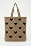 Women's Coffee Heart Detailed Shoulder Tote Bag