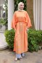 Orange Slit Waist Tie Tunic - 2