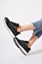 Vakos women's black sneakers with side stripe detail - 4