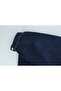 Denim Suit with Front Zipper and Double Pockets - Dark Navy Blue - 7