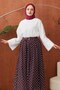 Molly Nelly Women's Printed Chiffon Polka Dot Lined Long Skirt - 2
