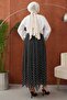 Molly Nelly Women's Printed Chiffon Polka Dot Lined Long Skirt - 4