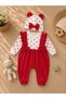 Baby Girl Heart Hat Jumpsuit Set Red White 0-3 Months / 3-6 Months Holiday Set - 2