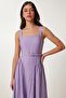 Textured Belted Summer Midi Dress Lub0352 Li̇la - 2