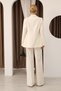 Women's Ecru Blazer Jacket and Pants Set |   Office & Stylish Suits - 8