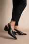 Y654322203 Black Genuine Leather Thick Low Heeled Western Shoes - 3