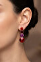 Colorful Stone Drops Earrings 4 Cm.