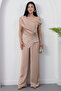Wide Collar Buckle Symmetrical Blouse Double Set Grs3963 - 6