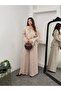 Lace and Ruffle Detailed Tie-Neck Slim Modal Shirt and Wide-Leg Pants Set 5325 - 5