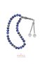 Certified 8 mm Lapis Lazuli Lotus Flower Steel Tassel Natural Stone Prayer Beads