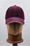 Unisex Burgundy Corduroy Adjustable Baseball Cap