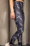 Women's High Waist Diver Fabric Patterned Gathering Sports Leggings - 4