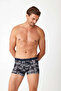 Men's Navy Blue - Printed 2-Piece Boxers 80350ınt - 2