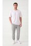 Men's Gray Elastic Cuffed Parachute Pants with Zippered Back Pockets