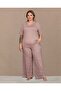 Patterned Short Sleeve Plus Size Pajama Set