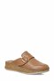 Women's Tan/Black Genuine Leather 5. Pointed Sole Supported Buckle-Strap Casual Slippers & Mules - 3