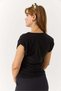 Women's Sandy Padded Draped Blouse Black - 6