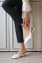 Women's Sides Bow Tie Detailed Low Heel Shoes - White-Patent Leather - 3