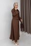Women's Front Tie Crop Top - Skirted Set Brown - 2
