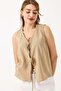 Tied V-Neck Strappy Vest Mink - 3