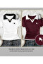 Women's 2 Li Soul Colorful Polo Collar Embroidered Drawstring Blouse
