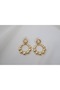 Kp495 Ball Chain Ring Design Earrings (Length 35 mm) - 2