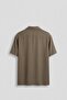 Men's Relaxed Fit Open Collar Short Sleeve Tencel Shirt Khaki - 2