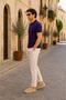 Men's Polo Neck Zippered Knitwear T-Shirt - 2