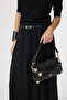 Belt Pieces Pleated Long Black Skirt 0212 - 5
