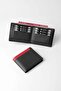 Genuine Leather Double Color Detailed Horizontal Men's Wallet - 27553 - Black/Red