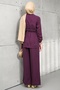 Plum Waist Elastic Zippered Jacket and Trousers Set - 5