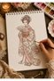 The Elegant Outfits of History Coloring Book - A4 Size 30 Images - 2