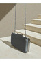 Anthracite Gray Platinum Metal Handle Anti-Scratch Matte Leather Women's Evening Dress Bag Wedding Engagement Graduation - 6