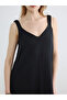 V-Neck Gathered A-Line Dress - 3
